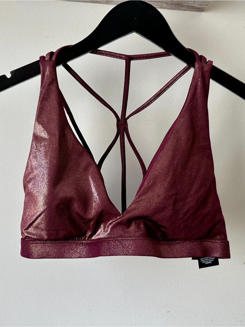 Shimmery Burgundy Bralette with Strappy Back Victoria’s Secret Large
